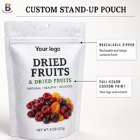 Sachet Doypack Personnalisé Imprimé sur Mesure pour Aliments et Snacks, 200g 500g, Emballage Refermable pour Fruits Séchés avec Fermeture Éclair, Fabrication OEM