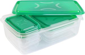 Juego de 17 Recipientes Transparentes para Almacenamiento de Alimentos, Organizador de Refrigerador, Recipientes para Refrigerador, Recipientes para Guardar Aperitivos, Nueces, Frutas - Product Image 2
