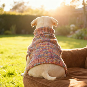 सर्दियों की अंतरिक्ष-डैटेड इंद्रधनुष पतला स्वेटर कुत्तों और बिल्लियों के लिए गर्म और अच्छी दिखने वाली क्लासिक शैली - Product Image 5