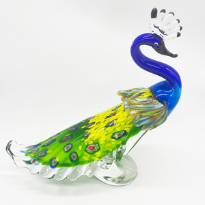 Tay thổi Murano thủy tinh con Công điêu khắc thanh lịch động vật trang trí nội thất thủy tinh thủ công nghệ thuật - Product Image 2