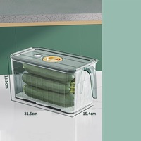 Vente en gros Conteneur de conservation hermétique en plastique pour aliments frais Bacs de congélation Boîtes Cuisine Réfrigérateur Organisateur Réfrigérateur Carton