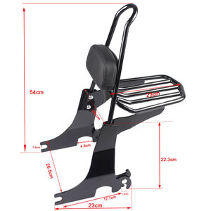 RACEPRO, venta al por mayor, <span class=keywords><strong>respaldo</strong></span> sissybar para motocicleta, desmontable con portaequipajes para <span class=keywords><strong>Harley</strong></span> <span class=keywords><strong>Davidson</strong></span> Dyna 2002-2005 - Product Image 2