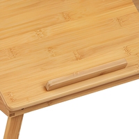 Support de genoux en bambou pliable et réglable avec support de livre pour canapé, table compacte pour ordinateur portable