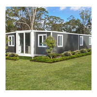 Maison conteneur pliable à double aile extensible, panneau sandwich en bois, structure en acier léger, respirante, pour écoles et appartements modernes