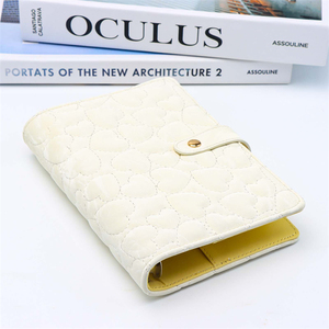 A6 chất kết dính bìa hình trái tim khâu PU da 6 vòng lá lỏng lẻo bơm lại máy tính xách tay Snap đóng cửa vòng Vòng chất kết dính - Product Image 3