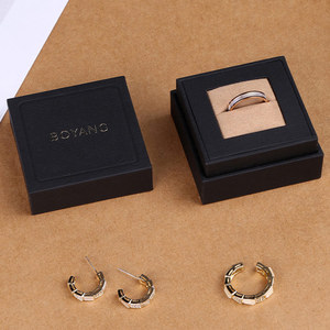 Boyang Custom Design Luxury Gift Paper <b>Black</b> Earing Ring <b>Boxes</b> Jewellery Packaging - Product Image 2