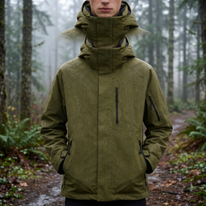 Veste à capuche imperméable en polaire ultra-fin Gore-Tex 300 g/m², coupe-vent, respirante, fermeture éclair YKK, col montant, hiver, unisexe - Product Image 3