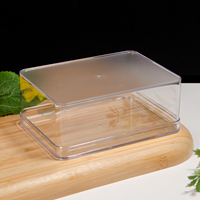 Ensemble de Conteneurs à Gâteaux Transparents en Acrylique, Plusieurs Tailles Rectangulaires, en Plastique PS de Qualité Alimentaire, Boîte Cadeau pour Gâteaux, Aliments et Pâtisseries