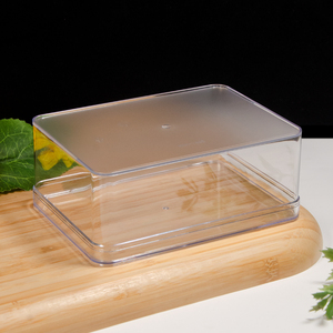 Trong suốt <span class=keywords><strong>Acrylic</strong></span> bánh container thiết lập nhiều kích cỡ hình chữ nhật PS nhựa cấp thực phẩm Hộp quà tặng cho bánh thực phẩm & bánh ngọt - Product Image 5