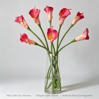 Vente en gros d'usine, fleurs artificielles de calla lily décoratives, effet réaliste, grande taille 60 cm