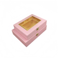 Boîte en bois écologique de luxe avec fenêtre transparente et serrure, service d'impression laser personnalisé, vente en gros d'usine