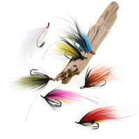 8 couleurs de mouches humides pour saumon Steelhead avec # 6 mouches streamer à double hameçon barbelé, avec plumes de coq et queue de renard, pour la pêche au black-bass et à la truite