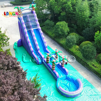 Grand toboggan aquatique gonflable de 25 pieds Castillo Con Tobogan Inflable