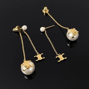 Mẫu mới: Hoa tai mặt dây chuyền ngọc trai kiểu Pháp cổ điển mạ vàng 18K dành cho nữ, thiết kế tối giản hình trái tim, chất liệu hợp kim. - Product Image 3