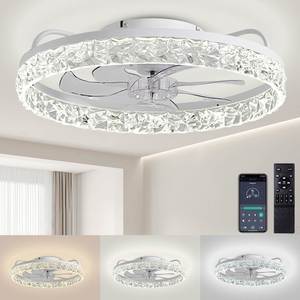 พัดลมเพดาน LED อัจฉริยะทันสมัย พร้อมฟังก์ชั่นตั้งเวลา ปรับความเร็วได้ ดีไซน์โคมระย้า มอเตอร์ DC ควบคุมด้วยรีโมท เหมาะสำหรับสำนักงาน ห้องนอน ห้องนั่งเล่น ห้องครัว - Product Image 2