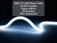 Flexible 360 °   Tube néon LED 3D flexible, étanche IP67, 24V, pour intérieur, extérieur, bar, maison, café, cinéma, tube lumineux flexible LED