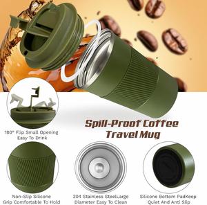 Custom logo Vacuum Insulated Tumblers <b>Ceramic</b> Liner Stainless Steel Travel Coffee Mug Leak-Proof Reusable Coffee <b>Cup</b> with Lid - Product Image 4