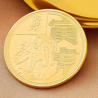Bas quantité minimale de commande signes du zodiaque chinois animal mignon dessin animé lapin dragon pièces en or 24k