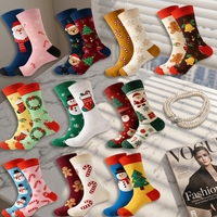 Chaussettes de Noël très vendues, anti-transpiration, anti-frottement, à aiguille unique, toutes saisons, taille unique, en coton