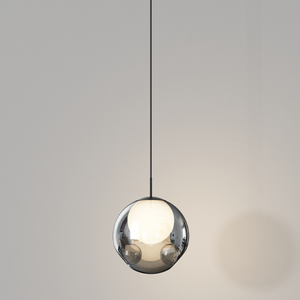 Luce a sospensione in vetro semplice stile italiano lampada a sospensione per occhi piccola lampada a sospensione in vetro grigio fumo - Product Image 2