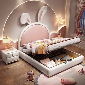 Hot Sales Bunny <strong>Bed</strong> With Storage Space Fashion Soft Girls Kid <strong>Rabbit</strong> <strong>Beds</strong> Luxury Wood Frame Children Princess <strong>Bed</strong> Bedroom Set - Product Image 3