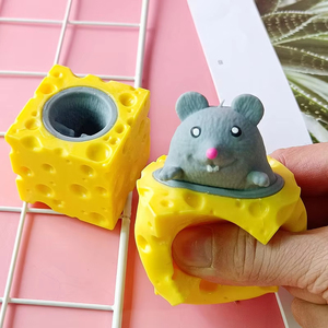 Pop up Funny <b>Mouse</b> and Cheese Block Squeeze Anti Stress Toy Hide and Seek Figures Stress Relief Fidget Toys for Kids Adult - Product Image 5