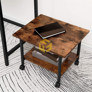Support pour <span class=keywords><strong>imprimante</strong></span> à roulettes en métal et bois à 2 niveaux Table d'<span class=keywords><strong>imprimante</strong></span> pour télécopieur Table d'extrémité mobile de salon - Product Image 3