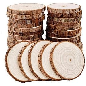 Gỗ Tự Nhiên Lát 3.5-4 Inch Thủ Công Bằng Gỗ Kit Vòng Tròn Đồ Trang Trí Giáng Sinh DIY Thủ Công Với Vỏ Cây Cho Đám Cưới Trang Trí - Product Image 6