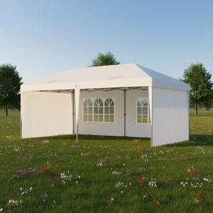 Carpa plegable blanca de 10 x 20 con 4 paredes laterales para bodas y eventos, marco de aleación de aluminio, tela de poliéster (como en la imagen) - Product Image 2