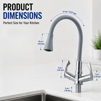 Robinet d'eau en plastique chromé 2026 avec logo personnalisable, tuyau flexible en PVC, pulvérisation double mode – Vente en gros directe fabricant