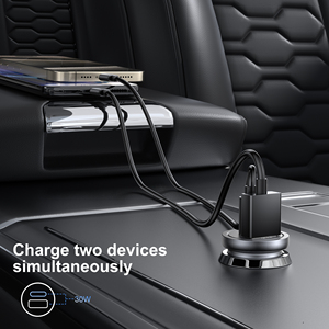 Charge rapide pour accessoires mobiles, chargeur de voiture <span class=keywords><strong>USB</strong></span> <span class=keywords><strong>C</strong></span> <span class=keywords><strong>30</strong></span> <span class=keywords><strong>W</strong></span>, <span class=keywords><strong>adaptateur</strong></span> d'alimentation personnalisé 3.0 5V/3A 9V/3A pour téléphone portable - Product Image 4