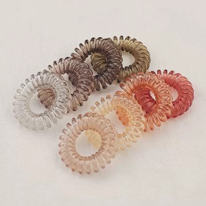 Élastiques à <span class=keywords><strong>cheveux</strong></span> en <span class=keywords><strong>plastique</strong></span> PL, style cordon téléphonique, pour filles, tendance, chouchous - Product Image 4