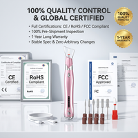 Perceuse à ongles électrique portable 30000 tr/min, logo personnalisé, polisseuse de manucure en acier inoxydable, certifiée CE ROHS FCC, directement de l'usine