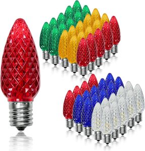 Ampoule LED C9 de qualité supérieure pour extérieur, de qualité commerciale, bleue, facettée, de remplacement, pour Noël, en polycarbonate - Product Image 1