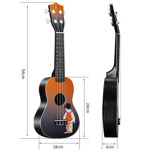 Ukeleles de 21 Pulgadas con Diseño de Dibujos Animados Coloridos para Parejas, Venta al Por Mayor de Fábrica, Instrumentos de Cuerda con Degradado de Color - Product Image 4