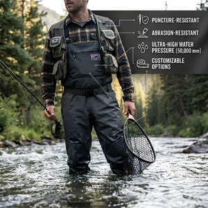 Tessuto in Poliestere a 5 Strati Laminato, Impermeabile, Traspirante, Resistente all'Abrasione per Pesca a Mosca Professionale, Uso Intensivo - Product Image 3