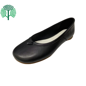 Chaussures plates décontractées pour femmes en cuir de vachette 100% véritable, mocassins souples à bout large pour la marche, style ballerine, personnalisables avec logo - Product Image 1