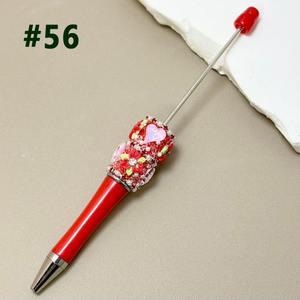 Penna a Sfera di Lusso in Plastica con Catena di Strass Bianchi Perlati, Charm a Forma di Cuore e Fiore Colorato, Portatile per Scuola, Laurea, Matrimonio - Product Image 4