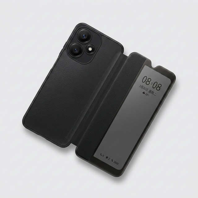 E11 Bulk Nigeria Ghana Wholesale Black TPU+PC Leather Flip Case for SMART9 HOT50i X6531 Smart View Protective Cover
