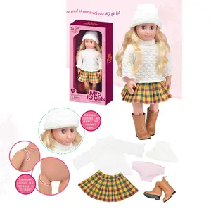 Boneca americana de silicone para meninas, brinquedo com rotação de 360 graus, boneca fashion de silicone para presente de 18 polegadas, novidade em 2024