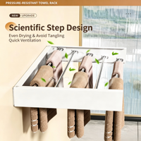 Support mural rétractable pour serviettes de salle de bain, organisateur de pantalons pliable intégré au placard, quincaillerie domestique multifonction
