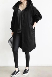 Giacca a vento da donna autunno inverno stile Casual tinta unita tasche con bottoni Plus Size cappotto a maniche lunghe con cappuccio tessuto di lana - Product Image 4