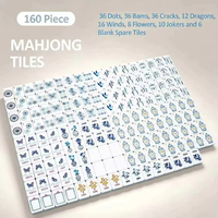 Jeu de Mahjong Américain de Luxe en Acrylique, 160 Tuiles Standard avec Support, Kit de Jeu Familial Premium Pliable pour 4 Joueurs Universel