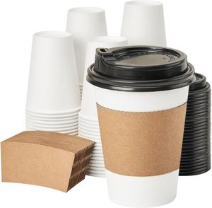 Gobelet à café jetable imprimé avec logo personnalisé de 8oz 10oz 12oz 16oz 22oz à double paroi avec couvercle - Product Image 1