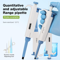 Micropipette manuelle en plastique pour transfert de liquides en laboratoire, volume réglable