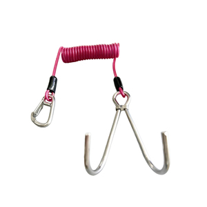 Corda di Sicurezza Elastica <span class=keywords><strong>e</strong></span> Retrattile Anti-Perdita del Produttore - Filo d'Acciaio Rivestito in PU con Doppio Gancio a Molla per Immersioni <span class=keywords><strong>e</strong></span> Utilizzo Subacqueo - Product Image 2