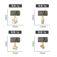 En gros, Broches et épingles en métal doré, badges de revers émaillés moulés à la main, motifs café, tasses, cafetières et grains de café, pour les amateurs de café