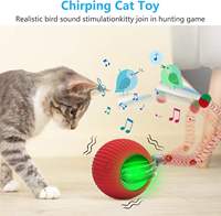 Jouet interactif pour chat avec LED qui saute |   Balle rebondissante automatique avec queue en plumes |   Jouet d'exercice auto-animé pour chats d'intérieur