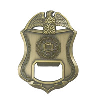 Abridor de Botellas con Diseño de Escudo del FBI, de Latón, Diseño Clásico, Forma Plana y Duradera