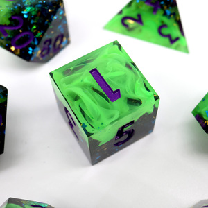 Dnd Dungeons Dragons Trpg Tùy Chỉnh <span class=keywords><strong>Dice</strong></span> Set Vuông Đa Diện Nhựa Smokey Core Cho Cờ Bạc Bàn Hội Đồng Quản Trị Trò Chơi Phụ Kiện - Product Image 5